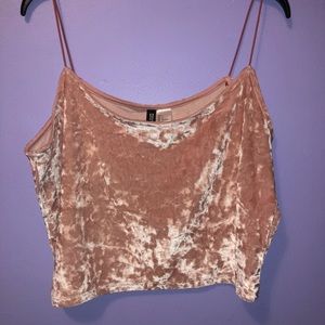 PINK VELVET CROP TOP